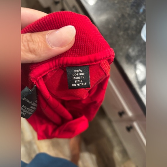 Masters Clubhouse Collection Striped Polo Golf Shirt Mens Red Large M Stretch - Picture 4 of 4